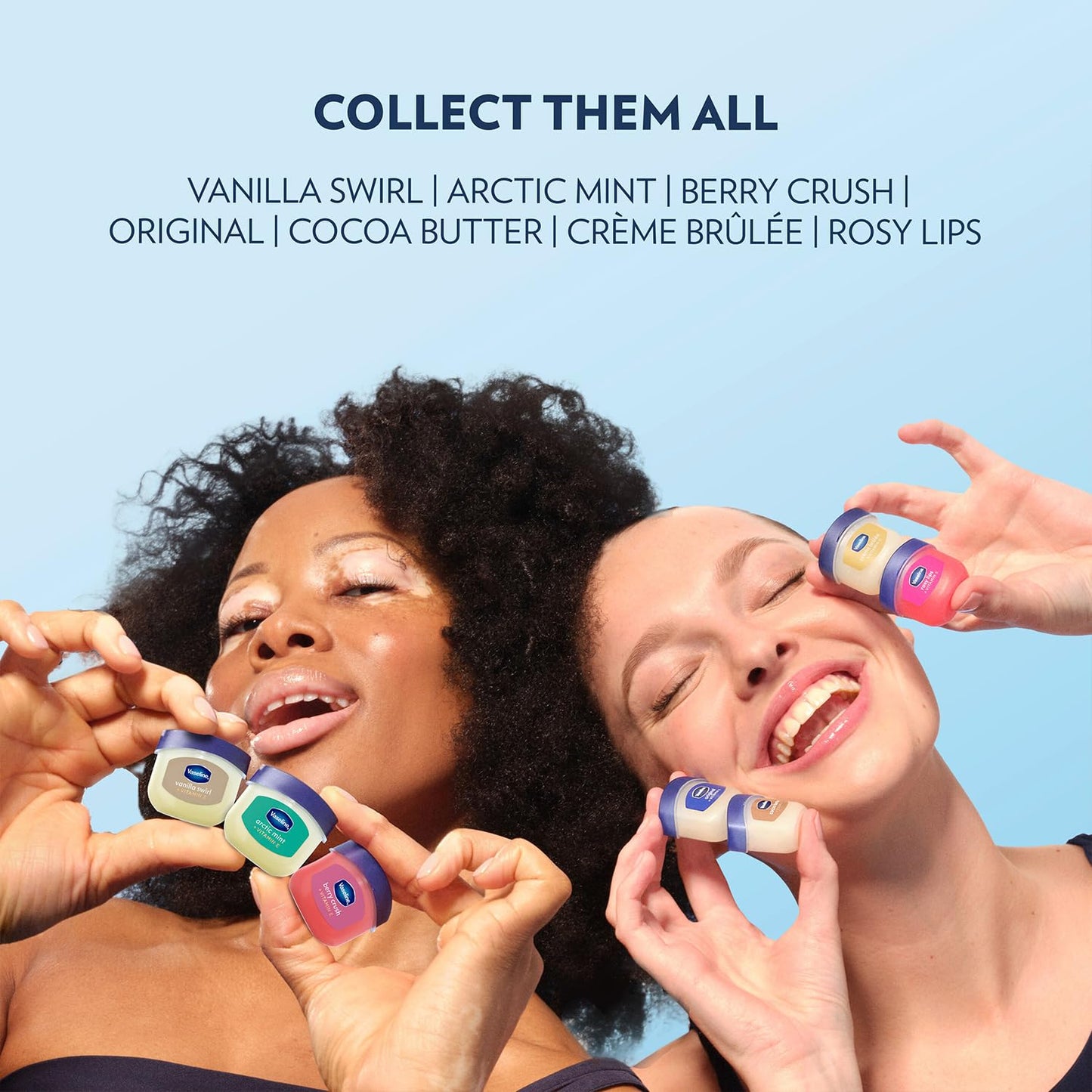Vaseline Lip Therapy 4 Twin Packs (8 Jars Total) – Mini Lip Balm for Healing Dry Lips, Travel-Size Petroleum Jelly Lip Care, 0.25 Oz Each