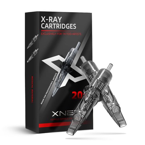 Xnet X-RAY #08 Bugpin 9RM Tattoo Cartridges 20pcs Disposable 0.25mm 9 Curved Magnum Needles for Professional Tattoo Artists Permanent Makeup Tattoo Supplies