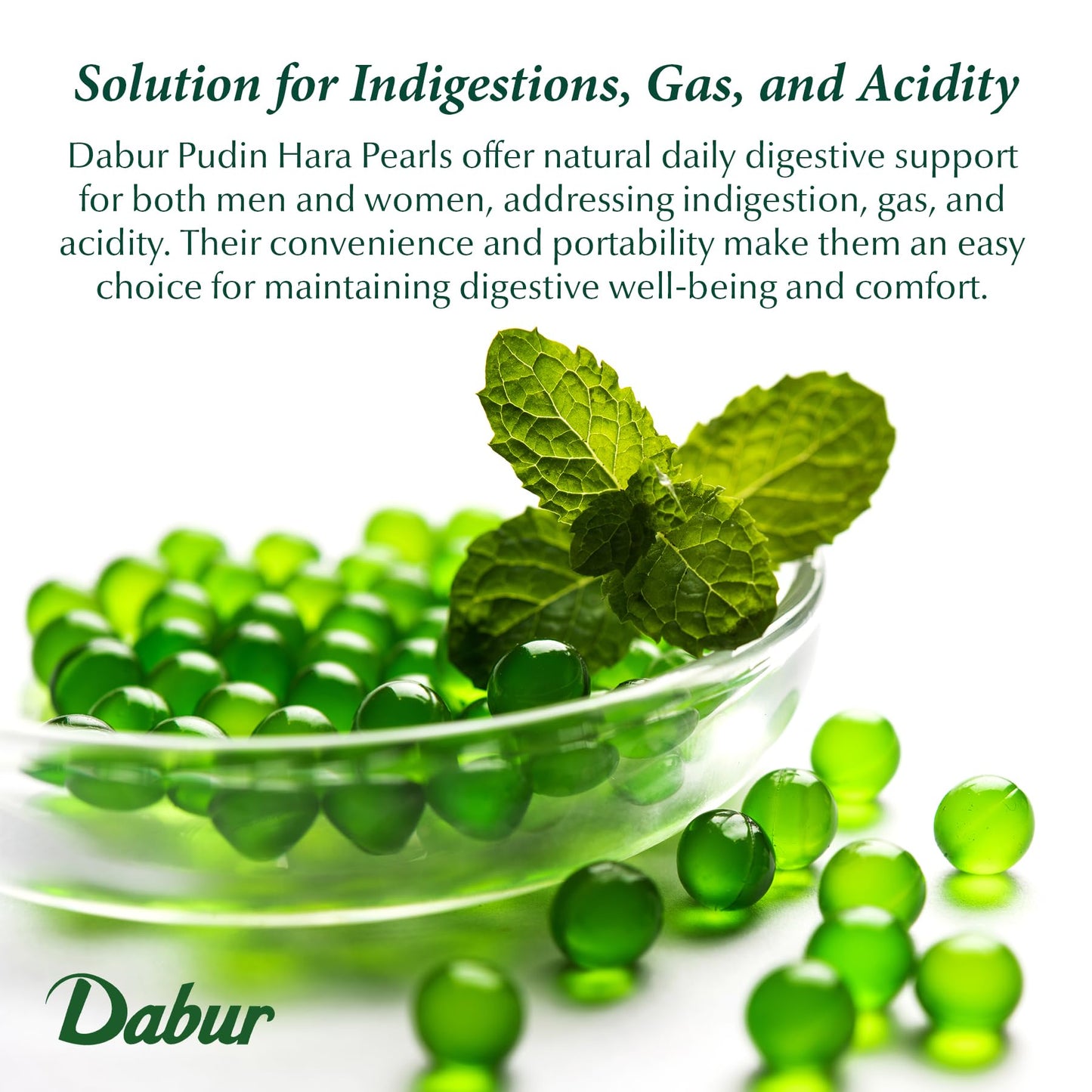 Dabur Pudin Hara Pearls - Daily Digestive Care Supplements for Men and Women, Helps Abate Symptoms of Bloating, Acidity, Flatulence and Indigestion for Digestive and Gut Health, 400 count (Pack of 40)