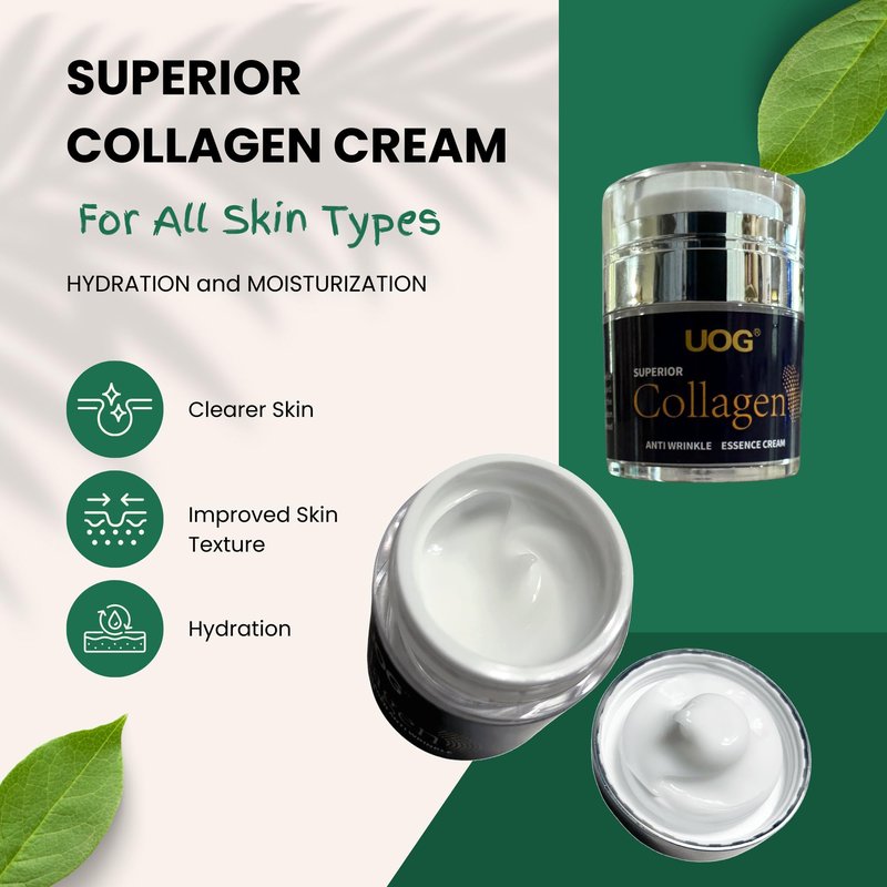 UOG (United One Collagen Complex - Anti-Wrinkle Essence for Face & Neck. Ultimate Firming & Lifting Moisturizer. Day-to-Night Hydrating & Smoothing for All Skin Types. 30ml/1.05oz