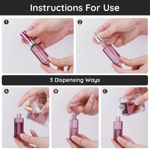 Segbeauty 5pcs 10ML Perfume Travel Refillable, Mini Cologne Perfume Bottles Empty, Portable Atomizer Sprayer for Perfume Travel Size Spray Bottle Pocket Glass Spray Bottles Toiletries Sample Dispenser
