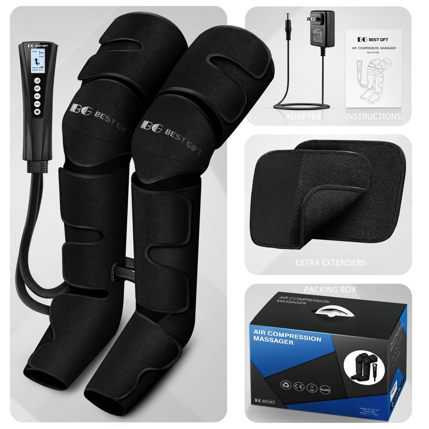 Fathers Day Dad Gifts for Husband, Men, Mom, Wife, Women, Her Him, Mothers Day, Christmas, Valentines Day Air Compression Massager with Heat for Comprehensive Leg and Foot Therapy, Helpful for Relax