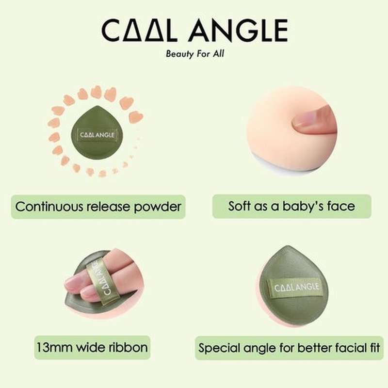 COOL-ANGLE 6Pack Makeup Sponge and Powder Puff Set with Blender Sponge for Liquid Foundation Concealer and BB Cream, Triangle Powder Puff for Loose Powder Setting and Oil Control