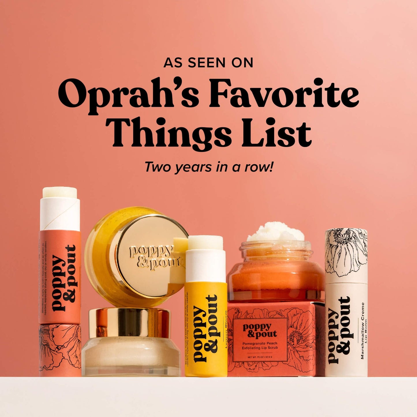 Poppy & Pout Pink Grapefruit Jumbo Lip Balm | All Natural Lip Balms & Moisturizers | Hydrates with Beeswax, Vitamin E, Organic Coconut Oil | Cruelty-Free | Lip Balm in Recyclable Cardboard Tube