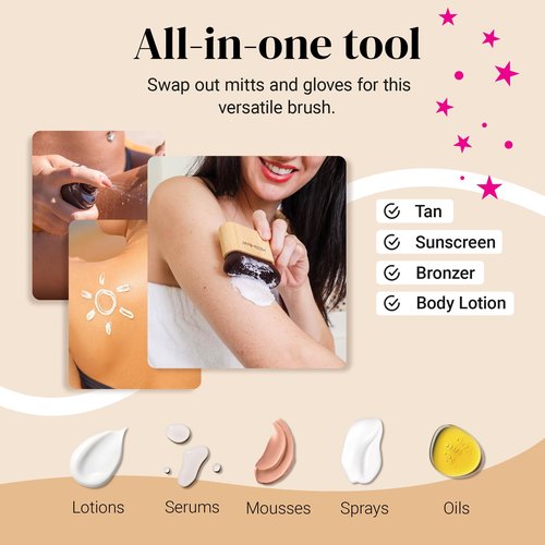 Self Tanner Brush by Keshima - Large Self Tanning Brush for Face and Body Makeup Brush Application - Kabuki Self Tan Brush Applicator for Smooth and Even Coverage