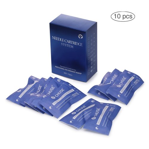 CHUSE C22 Prevents Ink Spitback Safety Tattoo Pro Cartridges Needles Permanent Makeup Needles Box of 10Pcs (5R 0.3)