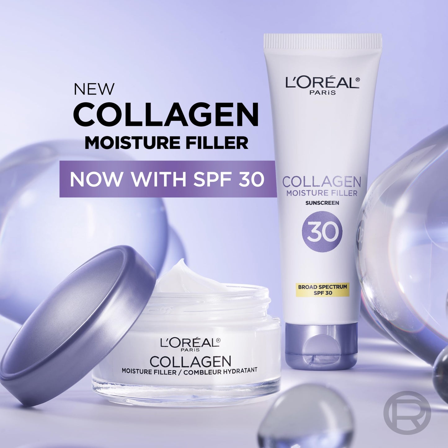 L'Oreal Paris Collagen Moisture Filler Face Cream, Anti-Aging Face Moisturizer, Non-Greasy Skin Care Formula For Up to 48HR Hydration, 3.4 Oz, (Pack of 2)