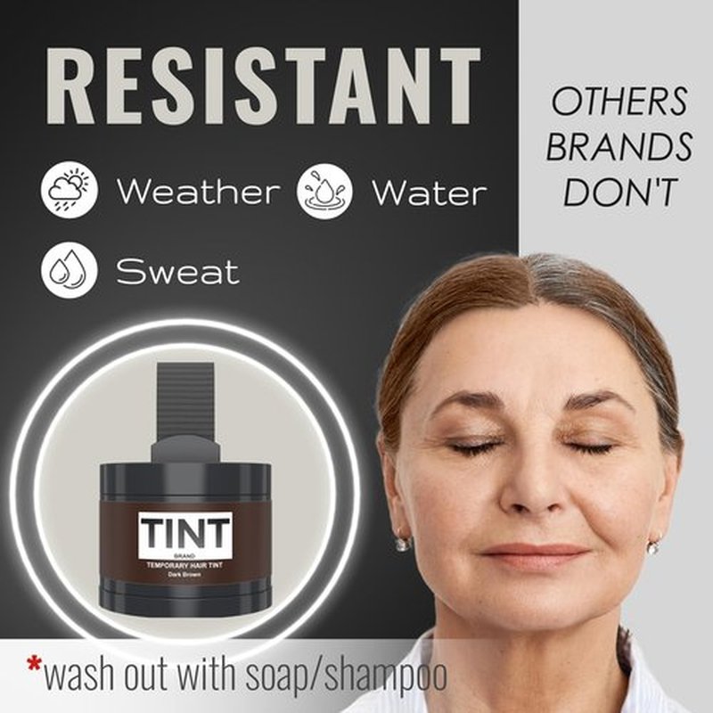TINT Root Cover Up Hair Powder for Women and Men - Gray Hair Cover Up : Conceal Gray Hair with Root Touch Up Powder (Dark Brown)