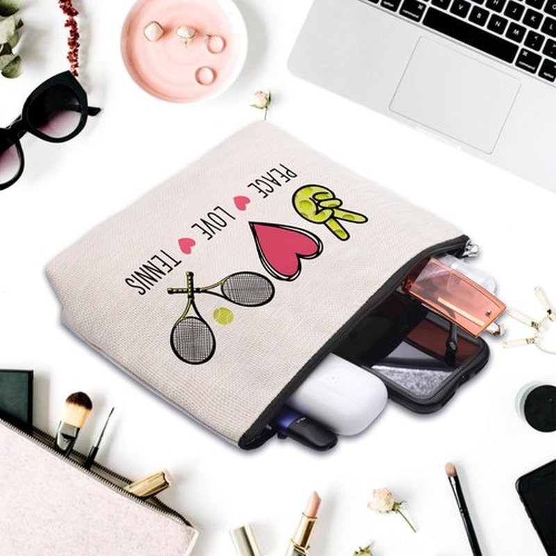 CEASQVAA Tennis Gifts Tennis Makeup Bag Pouch, Inspirational Tennis Gifts for Women, Gifts for Tennis Lovers Players Birthday Gift for Coach