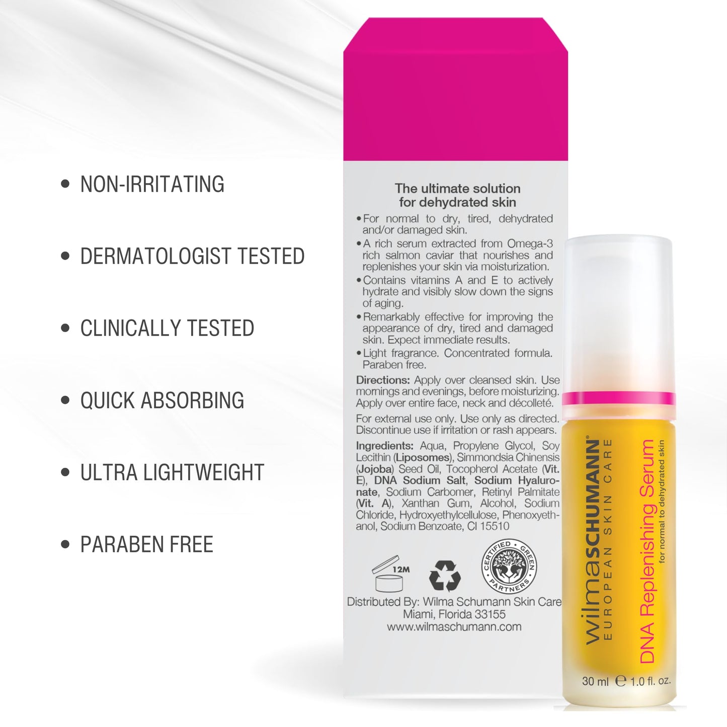 Wilma Schumann DNA Replenishing Serum for Face, Nourishing Facial Serum, 1 oz