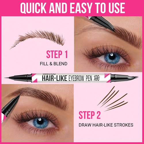 iMethod Curved Eyebrow Pen - Eyebrow Pencil, Brow Pencil 2-in-1 Dual-Ended Microblading Eyebrow Pen with Curved Tip and Precise Brush-Tip, Brow Pen for Natural Hair-Like Brows, Last All-Day, Blonde