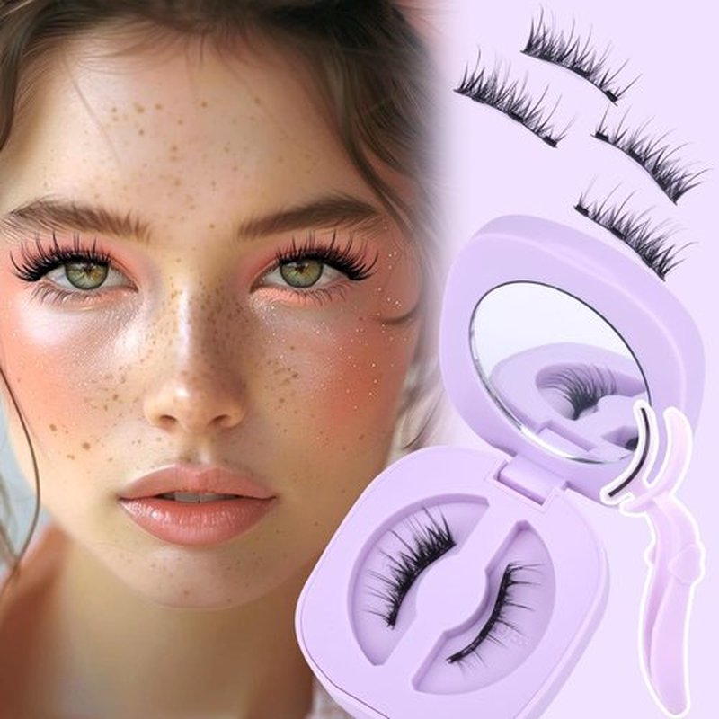 Magnetic Eyelashes Half Lashes No Glue Manga Lashes with Applicator Cat Eye Double Sided Magnetic Half Lashes Kit 3/4 Magnetic Eyelashes with Lash Applicator by zanlufly