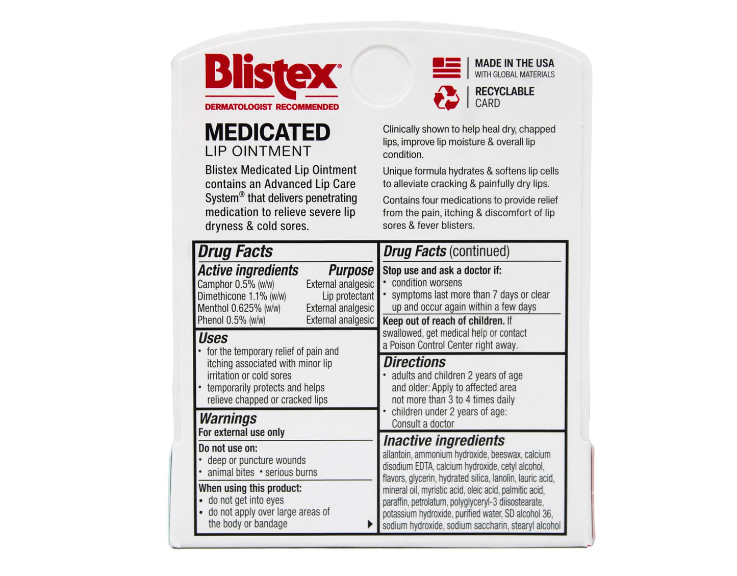 Blistex Lip Protectant, Medicated Lip Ointment, 0.21 oz (Pack of 5)