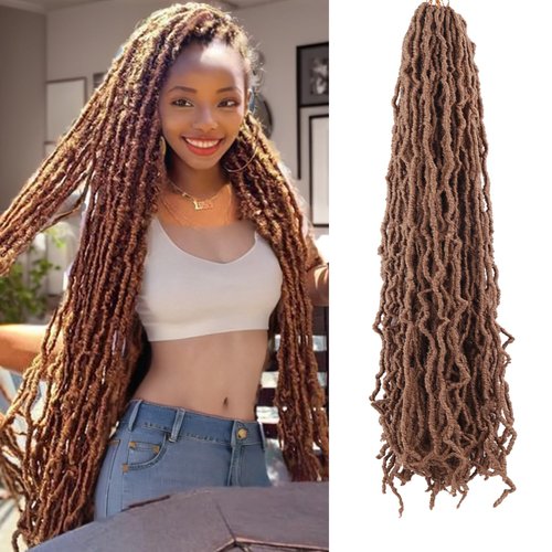 36 Inch New Faux Locs Crochet Braids Hair 6 Packs Super Long Goddess Locs Crochet Hair Curly Wavy Soft Locs Braiding Hair for Women Pre-looped Synthetic Afro Roots Braid Collection Extended