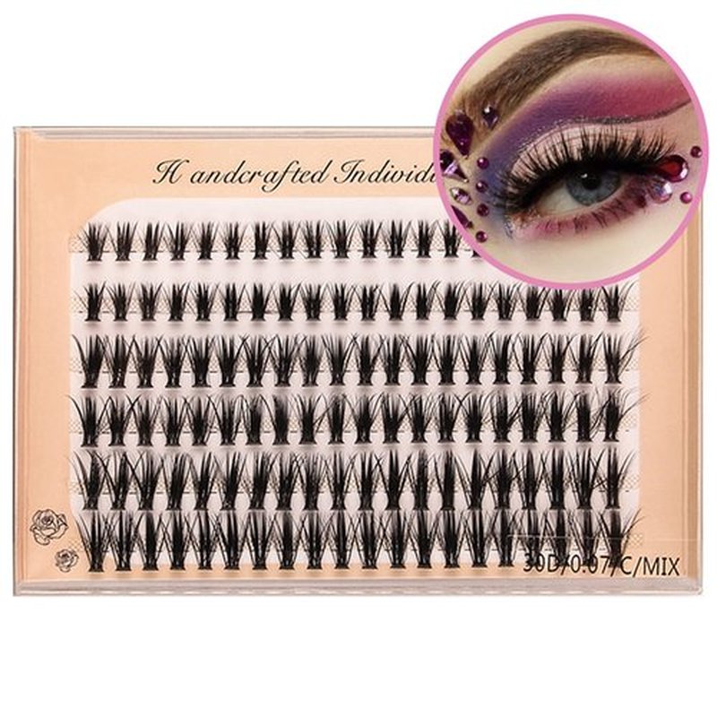 BlueSmurfs Individuals Lashes Extensions Fluffy 30D DIY Cluster Eyelashes Natural Faux Mink False Eye Lashes Multipack of 120 Mini Lash Clusters Volume (8-12mm Mix, 0.07 C Curl)