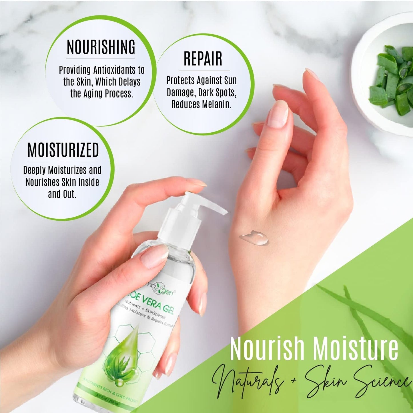 DERMAXGEN Aloe Vera Gel with Witch Hazel, Vitamin C, and Vitamin E - Skin Soothes, Moisture, and Repair Formula for Face and Body - Nutrient-Rich, Cold Pressed, Organic 100% Pure Aloe Vera