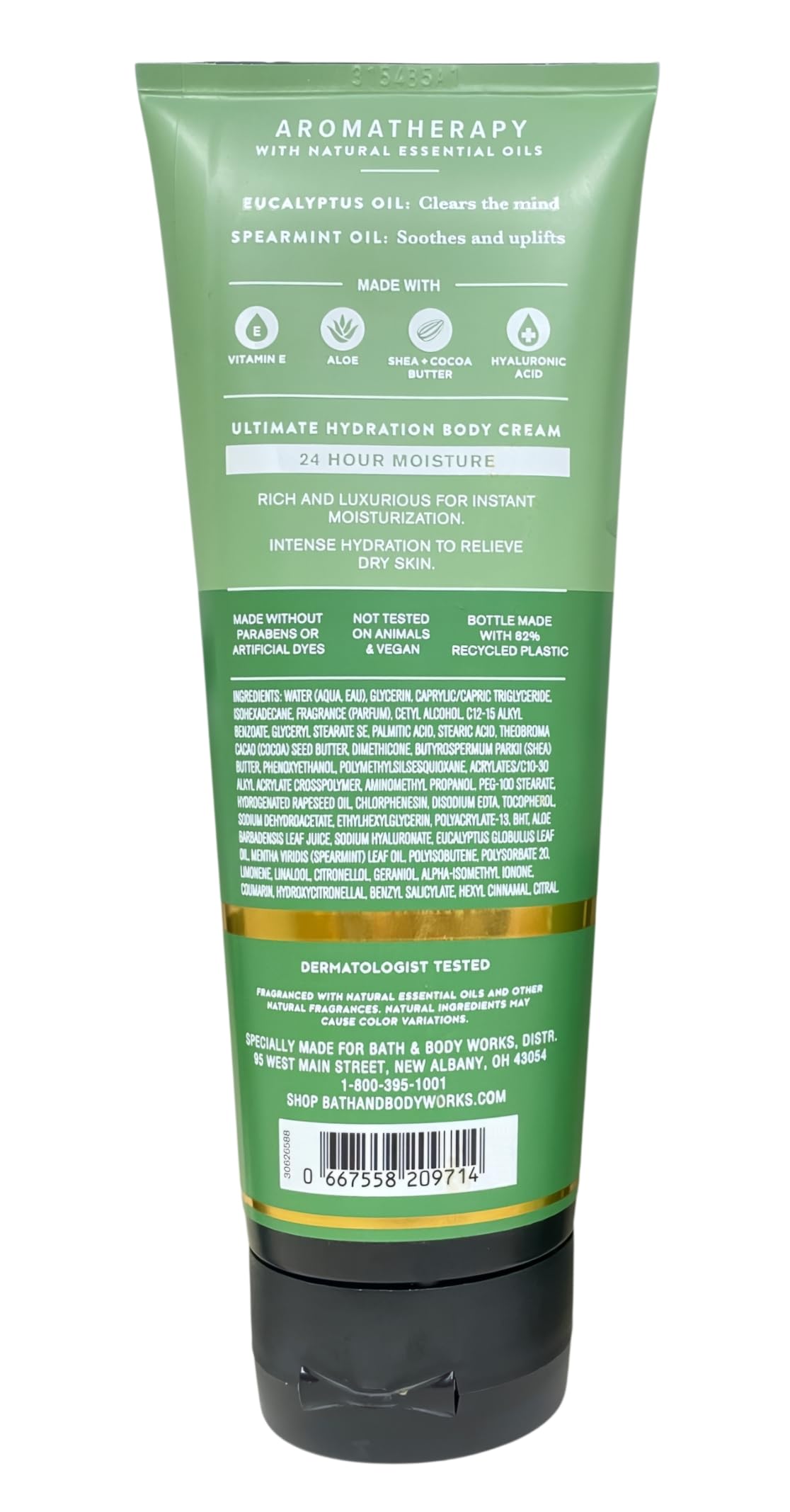 Bath & Body Works Aromatherapy Stress Relief Eucalyptus Spearmint Moisturizing Body Wash, Ultimate Hydration Body Cream and Essential Oil Mist with a Fresh Forest Bar Soap