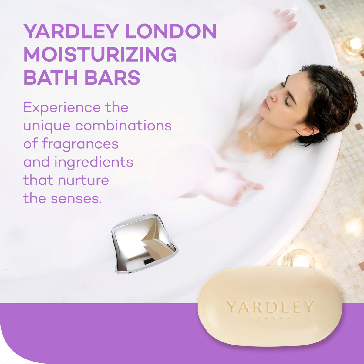 Yardley London English Lavender with Essential Oils Soap Bar, 4.25 oz Bar (Pack of 1)