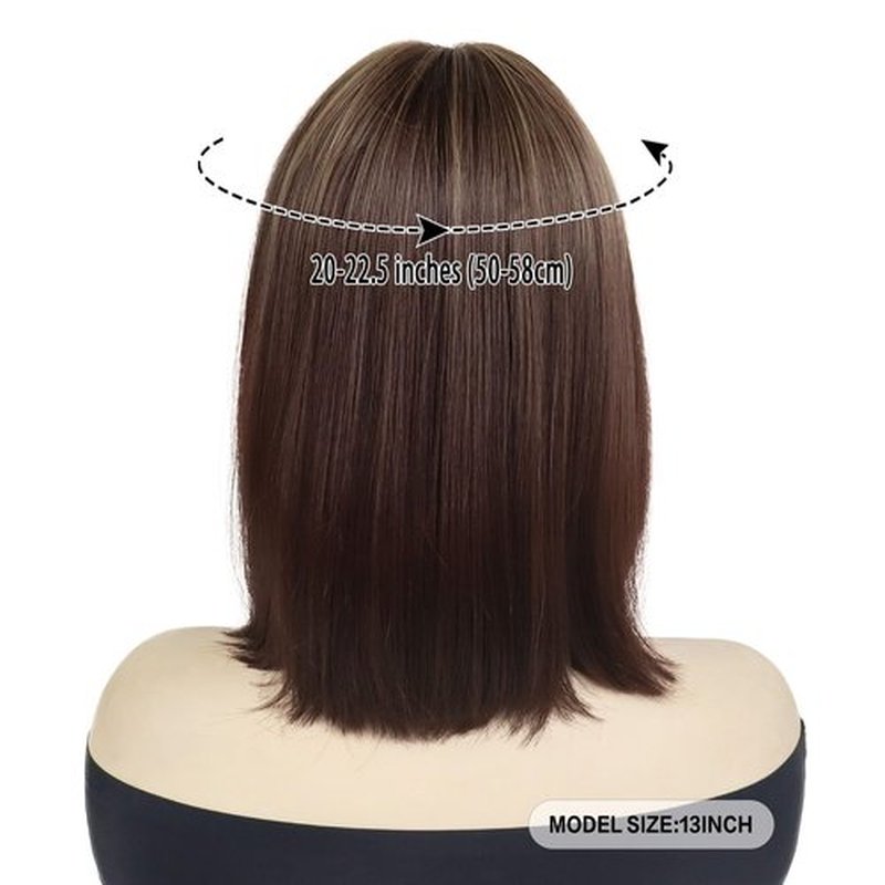 GNIMEGIL Mixed Brown Wigs for Women Short Bob Wig with Bangs Straight Hair Styles Deer Anime Cosplay Wigs Halloween Costume for Women