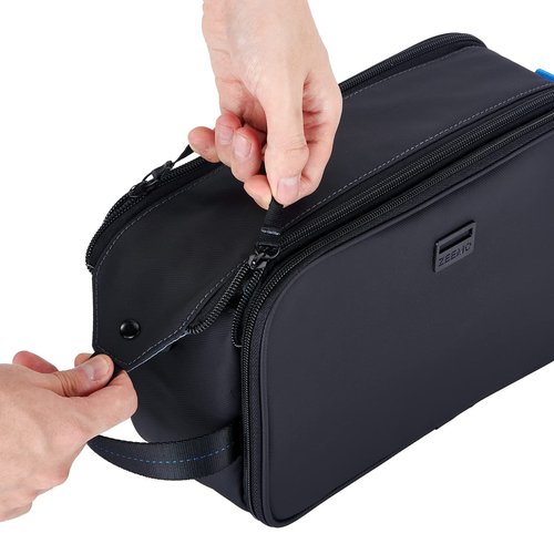 ZEEMO Toiletry Bag for Men, Water-resistant Dopp Kit with Large Capacity for Toiletries and Shaving Accessories, Travel Toiletry Organizer Case, Black