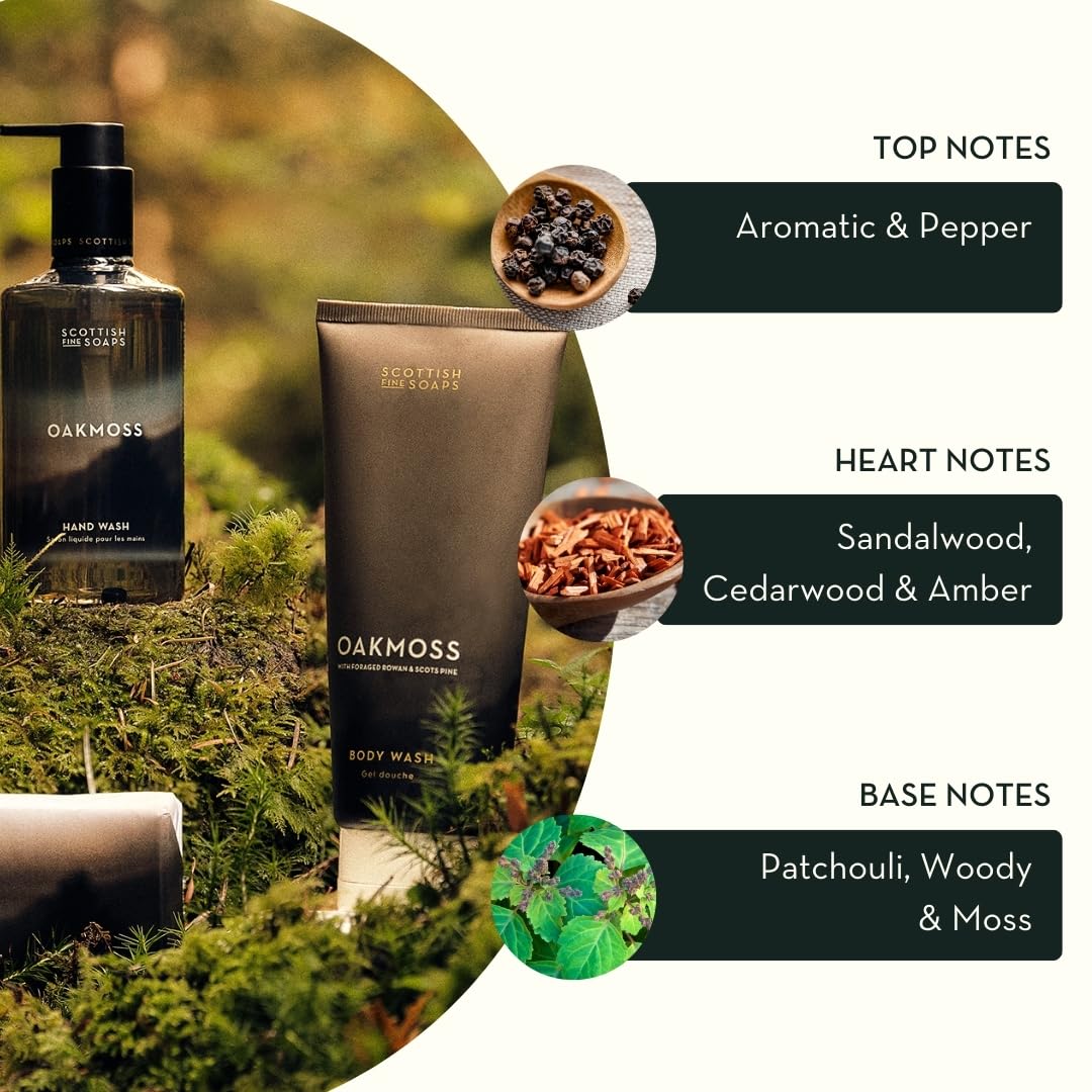 Scottish Fine Soaps Oakmoss Hand Cream 30ml – Travel Size Nourishing Hand Cream with Shea Butter and Calming Oakmoss Scent