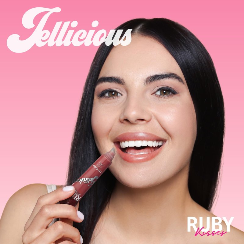 Ruby Kisses Jellylicious Lip Gloss, High-Shine Non-Sticky Hydrating Plump