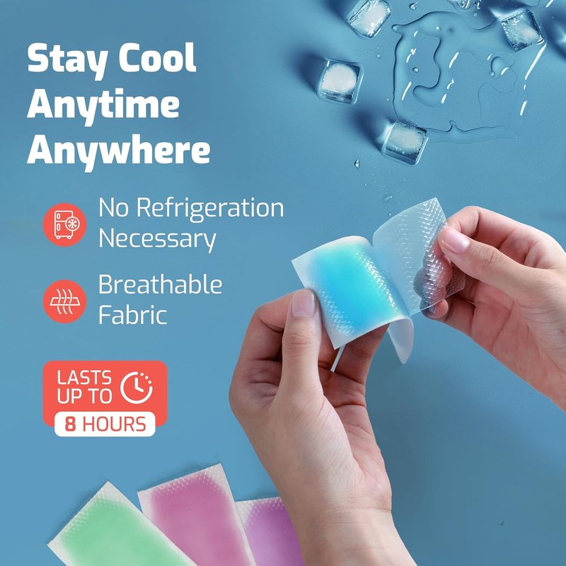 Cooling Patches for Kids - 20 Pack Fever Relief Stickers | Minty Cool, Multi-Color Baby Pads for Hot Weather & Headaches