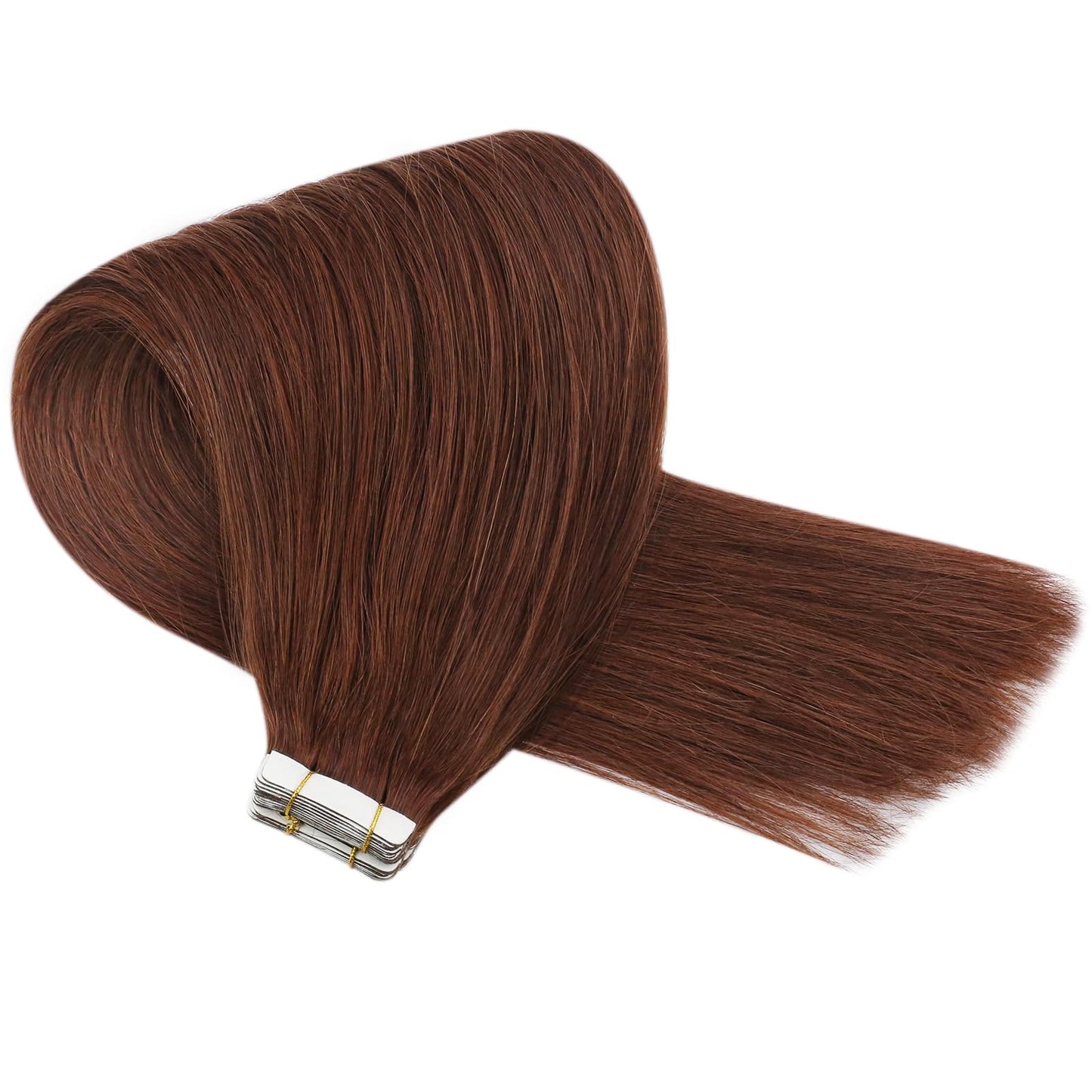 Sunny Hair Auburn Brown Tape in Hair Extensions Auburn Human Hair Tape in Extensions Red Auburn Hair Extensions Tape in Human Hair Tape in Human Hair Extensions Brown Short Hair 20pcs 12inch