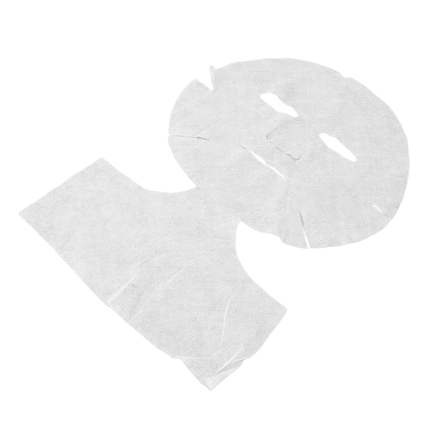 50 Pcs Disposable White Silk & Neck Mask Paper Wrapped Moisturizing Patch, Pre-Cut Mask Sheets, Light Silk Material, Spa Skin Care