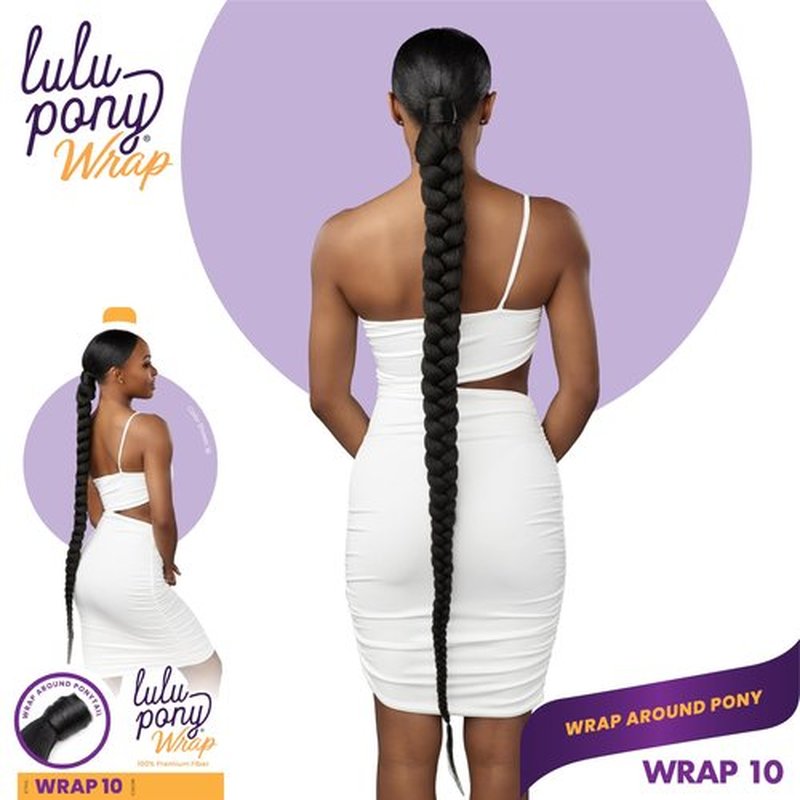 Sensationnel Lulu Pony Wrap hairextensions- Lulupony wrap 10 high heat synthetic yaki pony tail or up do hair wig piece - Lulupony Wrap 10 (SM2/30)