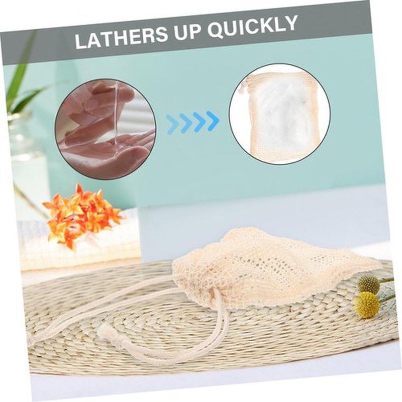 Beavorty 16 Pcs Soap Storage Bathing Soap Bags Soap Linen Soap Exfoliating Soap Bar Soap Pouches Making Meshes Foaming Saver Bags Cotton Linen Cleansing Grid
