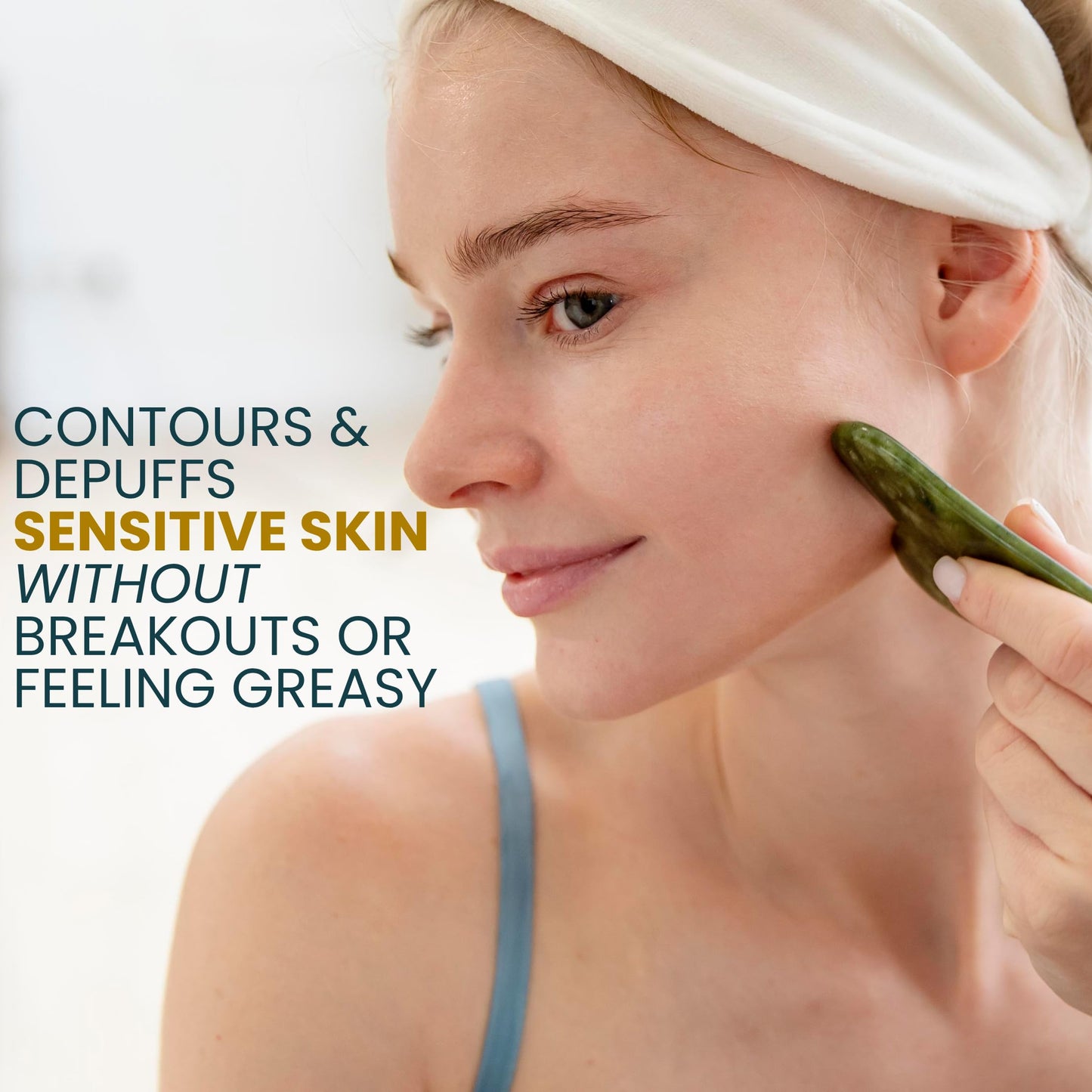 Ouiloe Guasha Oil for Sensitive Skin - Non Comedogenic Facial Oil for Gua Sha - Non Greasy Face Oil for Lymphatic Drainage - Unscented, Lightweight, Natural and Non Irritating, 2oz