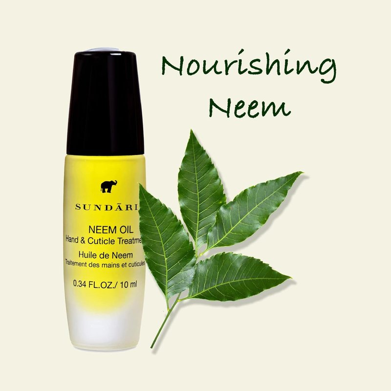 Neem Hand & Cuticle Treatment Oil - Hydrating Roller for Dry Hands & Nails | 0.34 Fl Oz, Non-Greasy, Pure Herbal Extracts