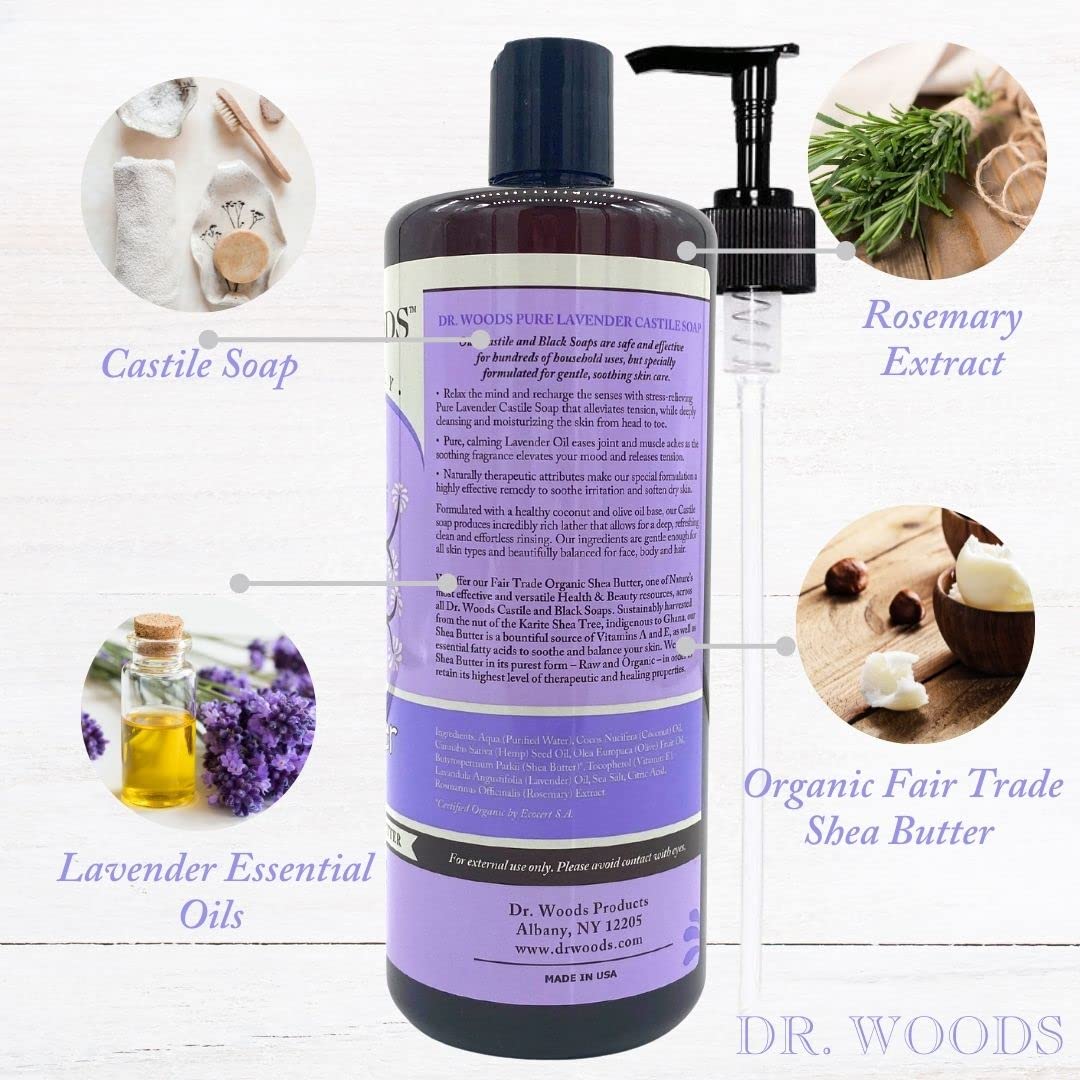 Dr. Woods African Black Castile Soap - Moisturizing Liquid, 32oz (2-Pack)