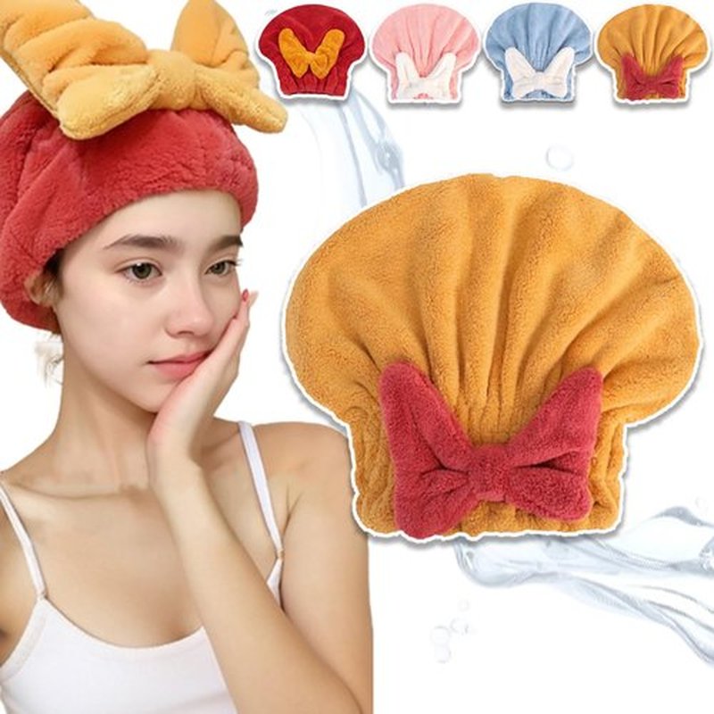 New Super Absorbent Hair Towel Wrap for Wet Hair, Super Absorbent Hair Towel Wrap for Wet Hair, Microfiber Hair Towel Wrap, Hair Towel Wrap for Women, Quick Dry Microfiber Hair Towel (Yellow)