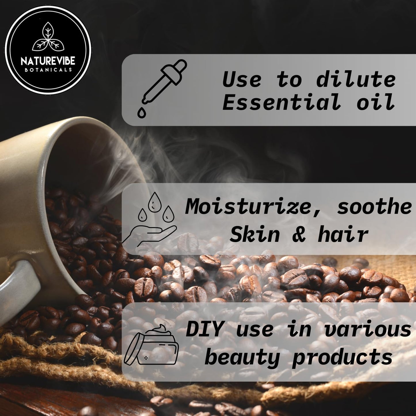 Coffee Bean Oil & Grapeseed Oil Combo - 32oz Each | Natural Skin Moisturizer