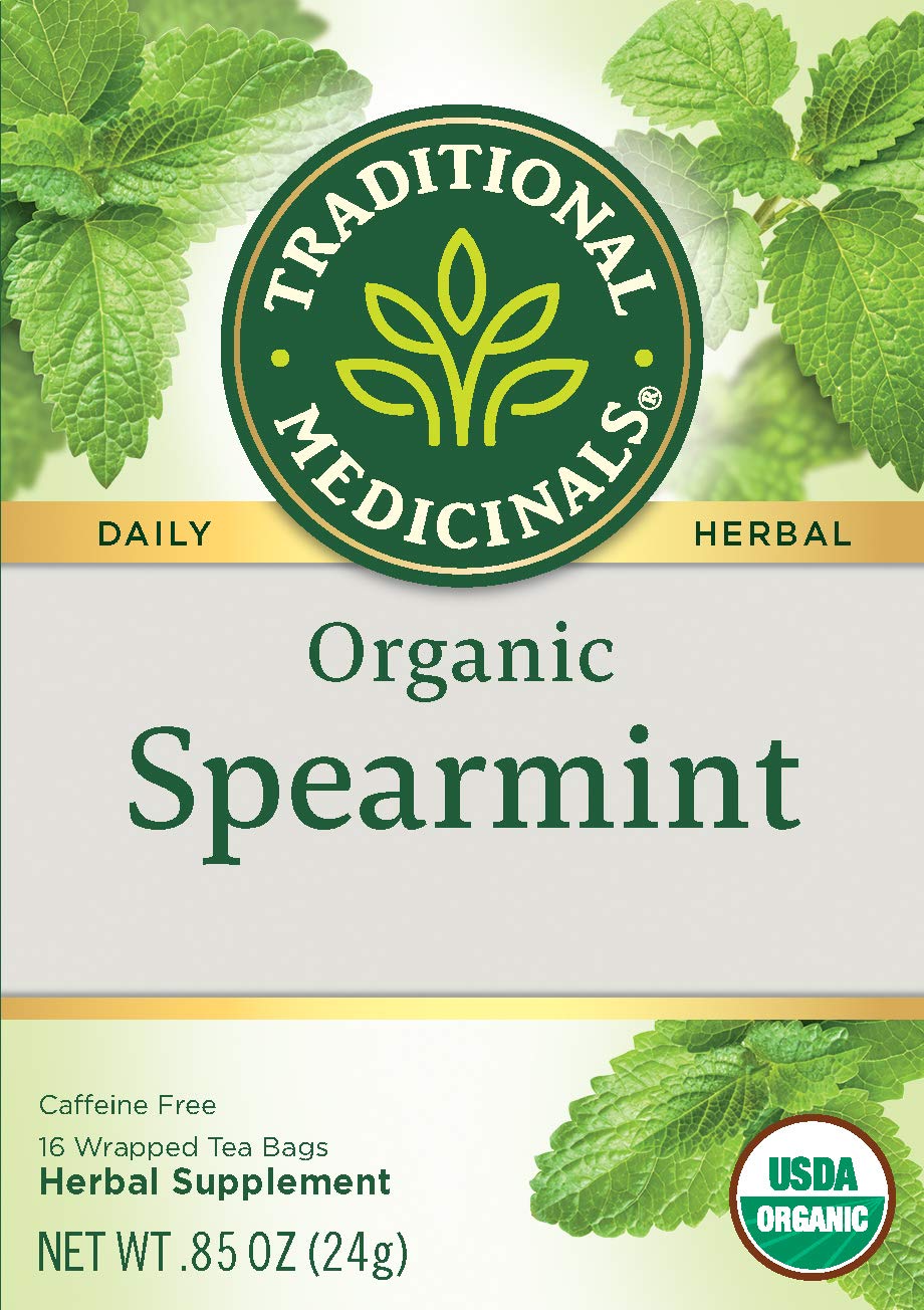 Traditional Medicinals Tea, Organic Spearmint, Supports Everyday Wellness, Healthy & Refreshing, 16 Tea Bags