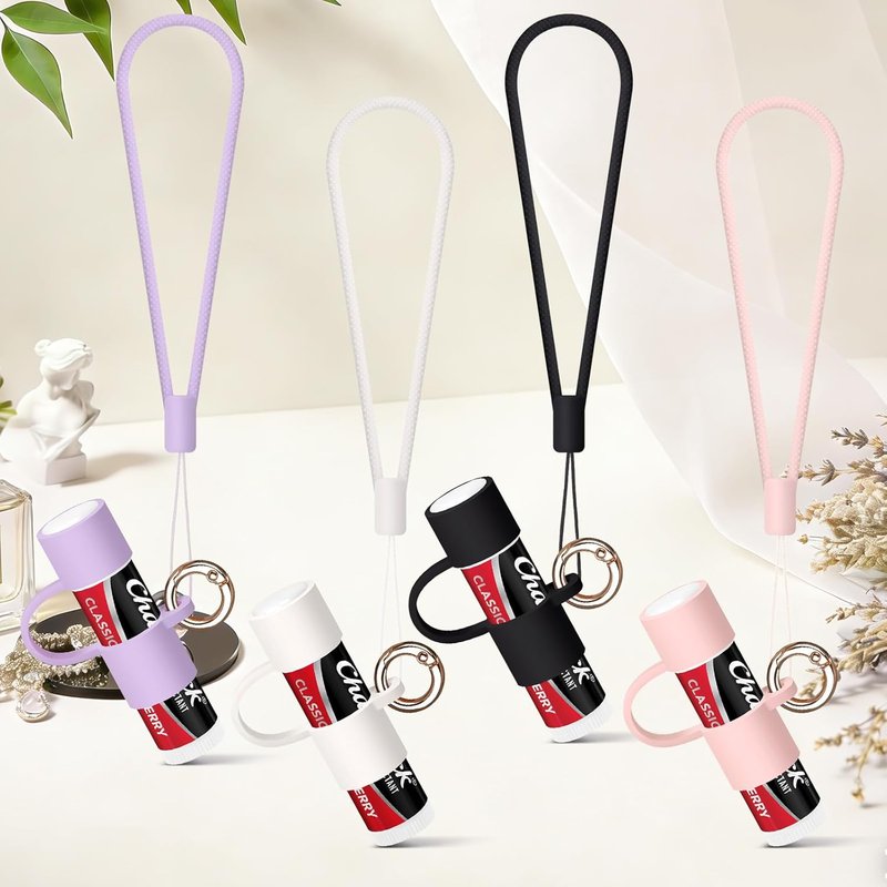 Chapstick Keychain Holder - 2 Pack Lip Balm Holders with Secure Metal Keyring | Perfect Gift for Women & Backpack Accessory