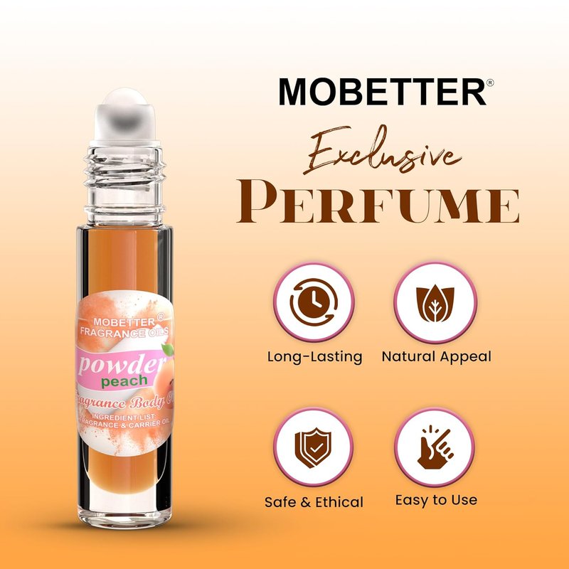 Powder Peach Fragrance Oil - Unisex Body Oil for Long-Lasting Scent