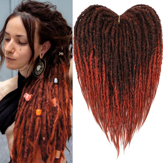 Aguacor Textured Dreads Synthetic Straight Double Ended Dreadlock Extensions with Texture 20inch 25 Strands Thin Soft DE Dread Extensions for Women (25 Strands, 1B/350)