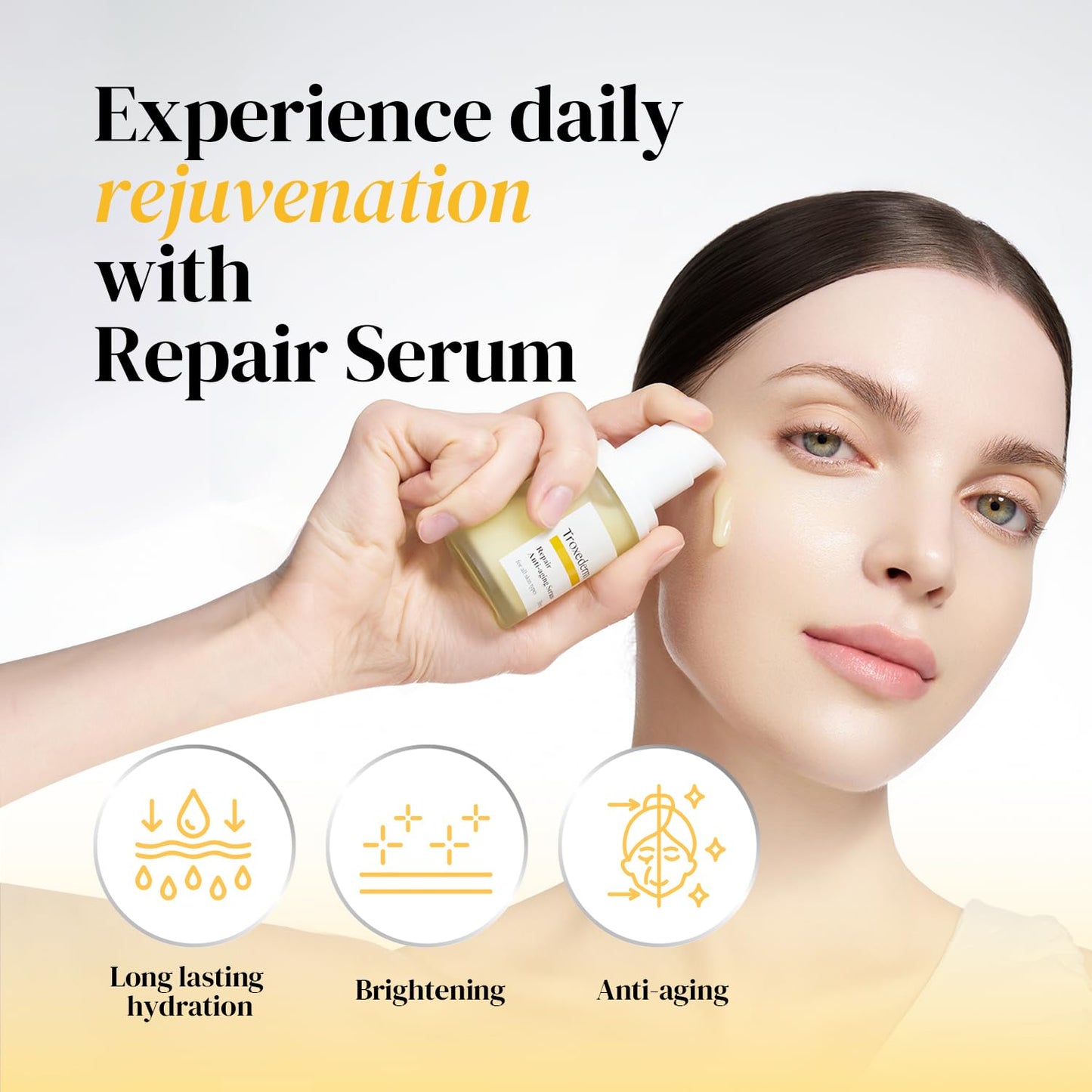Troxederm Repair Serum – Korean Facial Serum with Niacinamide, Troxerutin & Centella Asiatica, Lightweight Hydrating Daily Serum for Moisturizing & Barrier Care, All Skin Types, 1.01 Fl.oz