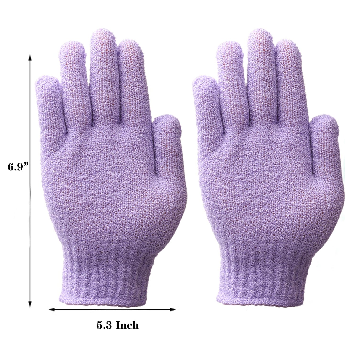 Shower Gloves,Double Sided Exfoliating Bath Gloves,Shower Body Scrub Gloves for Women & Men Deep Clean Skin Spa Massage Beauty Skin Shower Scrubber Bathing Accessories,#P207 (2pairs Color 06)