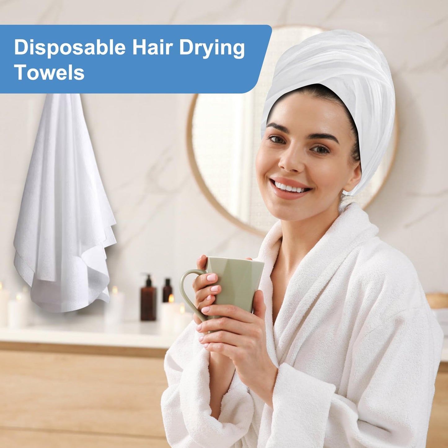 Tvvcalk Disposable Towels 20 Count, 32"x16" Ultra Absorbent & Soft Disposable Body Towels, Single-Use Cleaning Towels, Suitable for Home, Salon, Travel, Comping, Gym, Pet, Bulk Towel