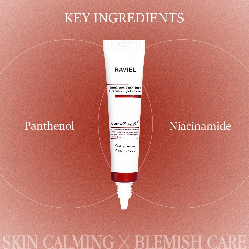 RAVIEL Panthenol Dark Spot & Pigment Care Cream – Brightening Spot Corrector with Niacinamide for Blemishes, Uneven Tone & Skin Clarity, 15ml x 2, Korean Skincare (0.5 fl oz, Pack of 2)