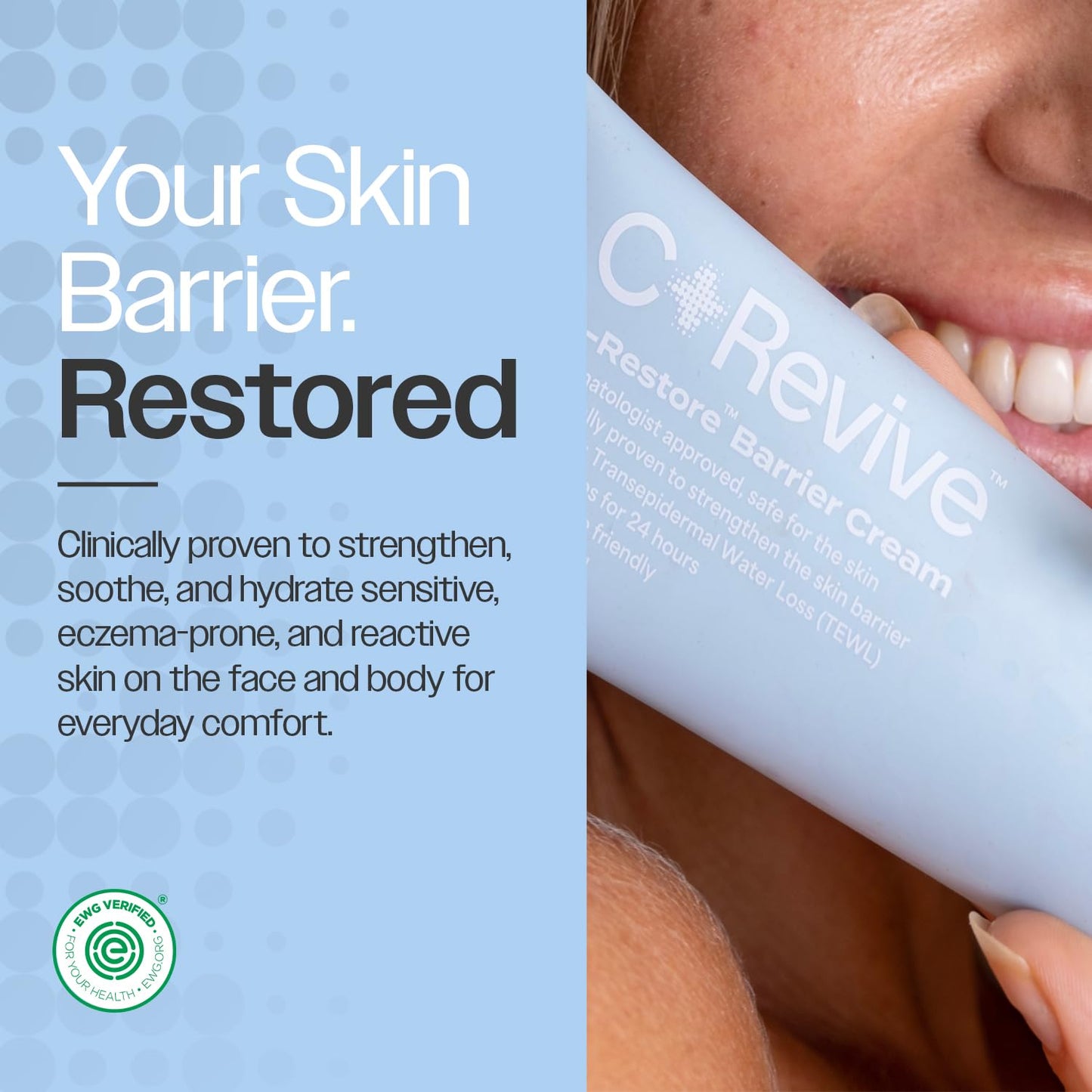 CELRIV Barrier Repair Cream for Dry, Sensitive & Eczema-Prone Skin, Clinically Proven +300% Hydration, Lightweight Non-Greasy 24HR Moisturizer, Dermatologist Tested, EWG VERIFIED™, Fragrance Free