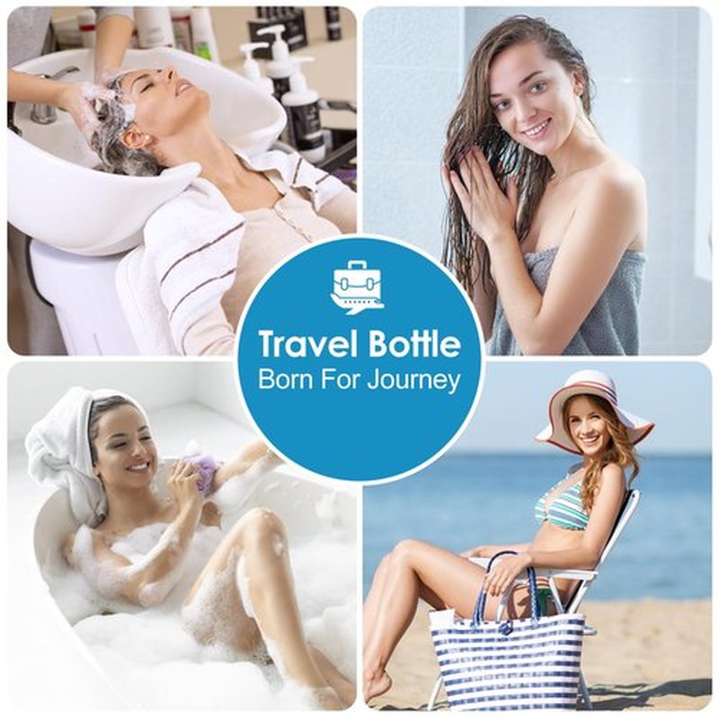 Vipop 4 Pack Travel Bottles for Toiletries,TSA Approved Silicone Travel size Toiletries,Leak Proof Travel Containers for Toiletries,Travel Bottles for Shampoo Conditioner Lotion (Leaf)