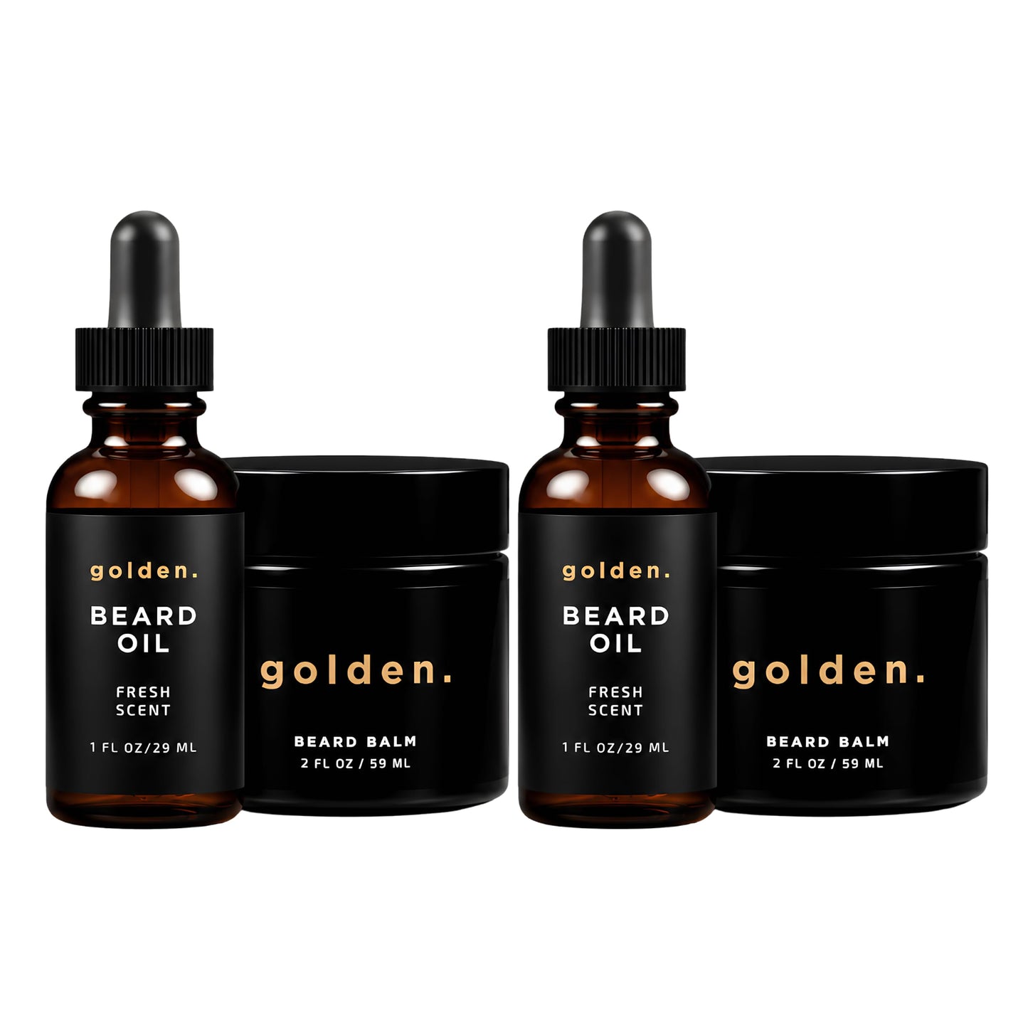 Golden Grooming Beard Travel Kit for Men - TSA Friendly 4-Piece Grooming Set - Natural Beard Growth Oil & Balm Travel Essentials - Shea Butter Softener for Black Men
