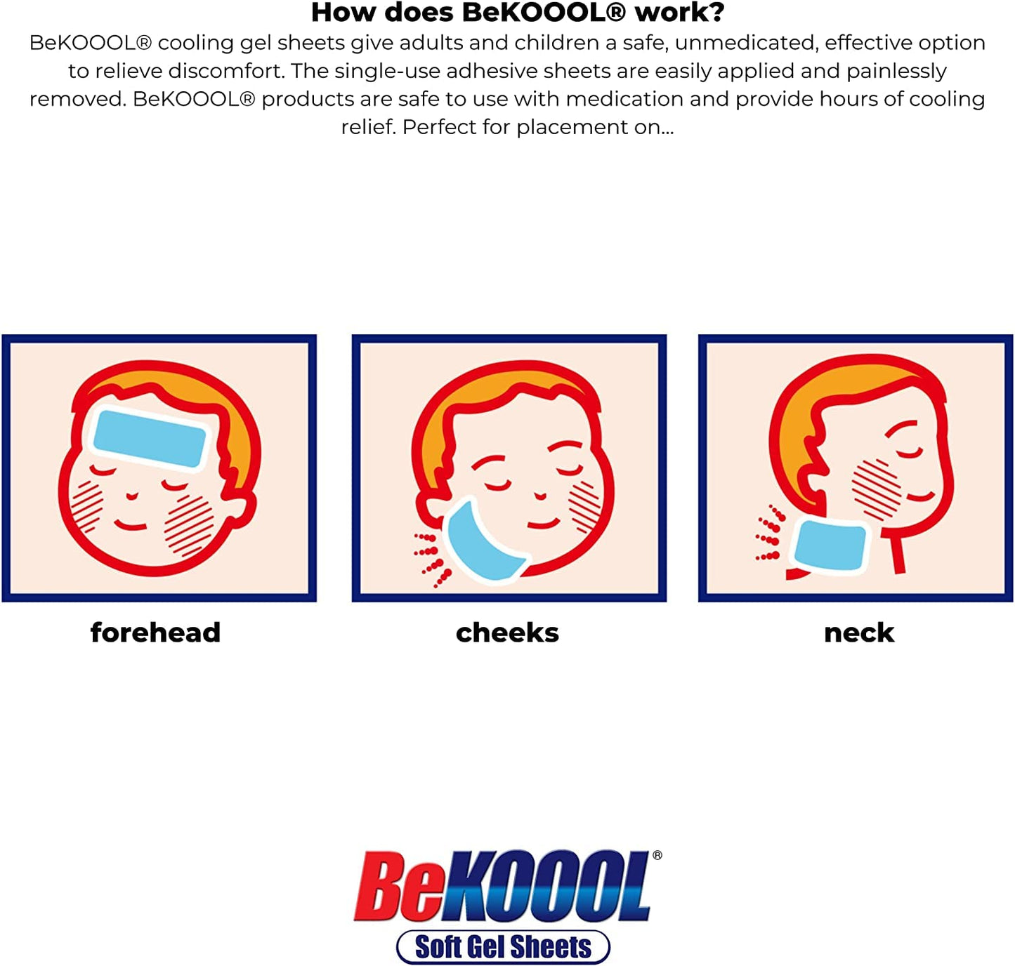 Be Koool Soft Gel Sheets for Kids, 4 Count Per Box (6 Boxes) by BeKoool