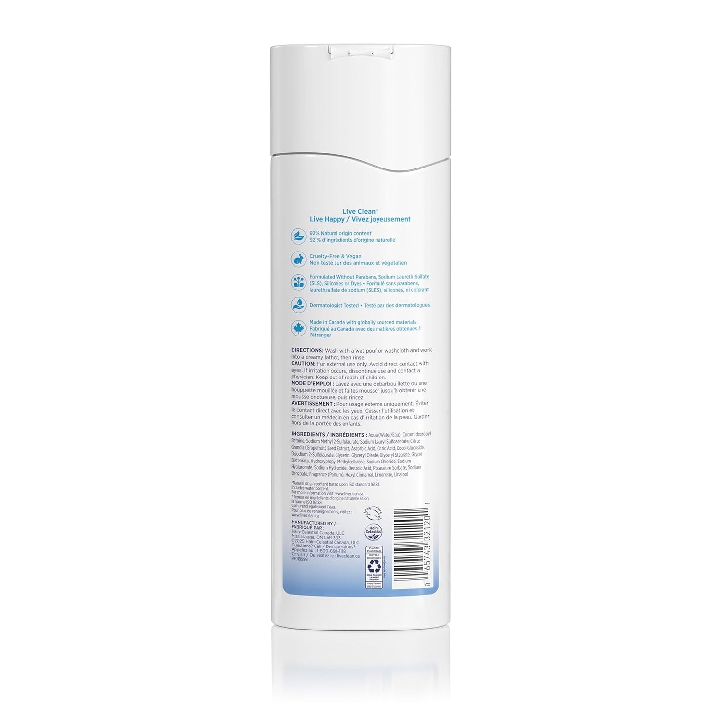 Live Clean Body Wash - Hydrating Fresh Water Formula | 17 Oz Size