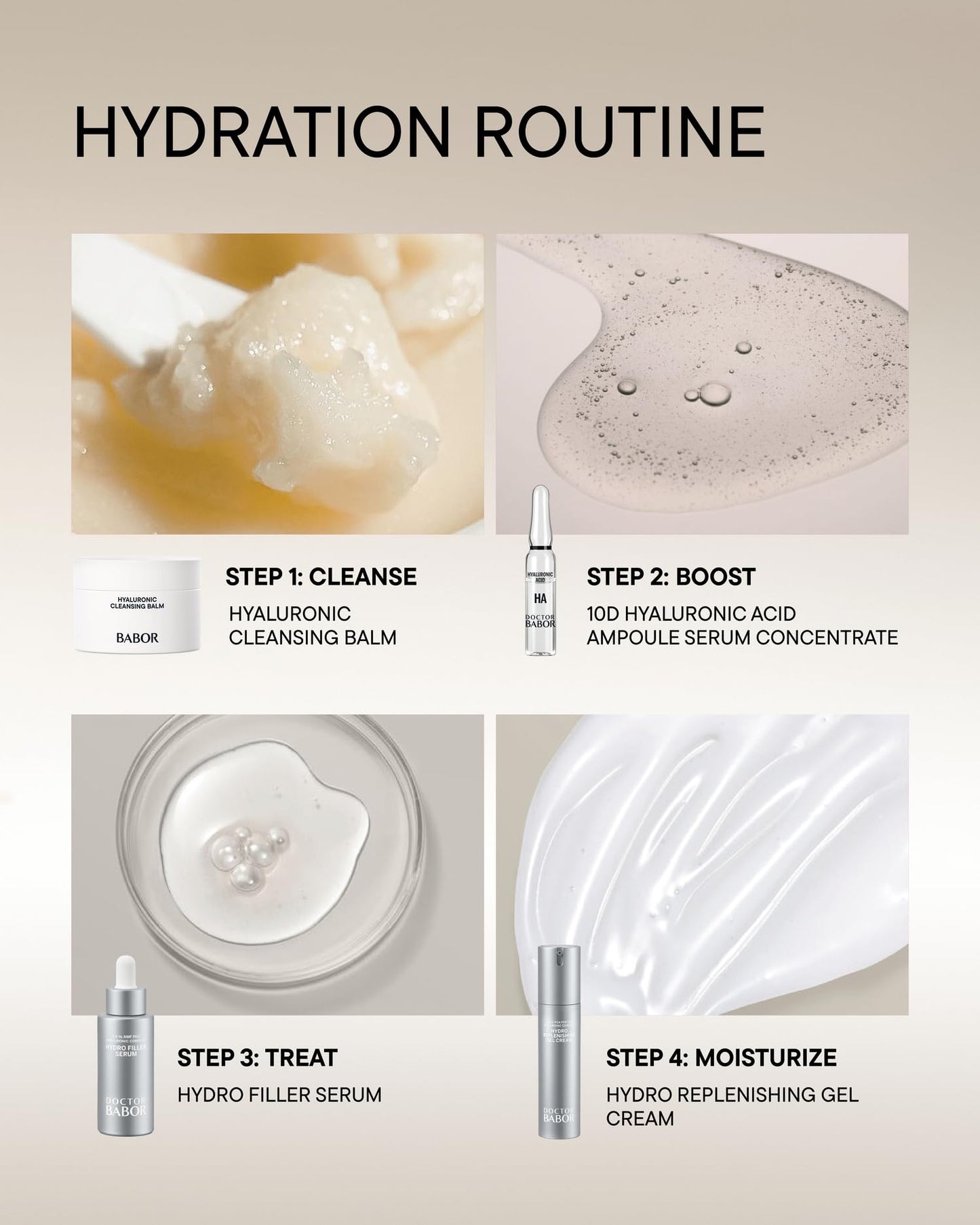 DOCTOR BABOR Hyaluronic Acid Power Serum Ampoule, Moisturizing Skincare Capsule, Hyaluronic Acid & Tripeptide Serum Deeply Hydrates, Increase Radiance & Luminosity, 7 Day Treatment